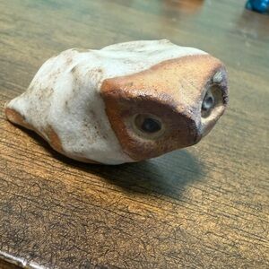 Tremar Potteries UK Baby Owl Bird Figurine Handmade Stoneware 2x1.2”